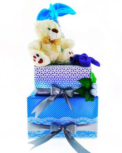 TARTA de pañales rayas Oso